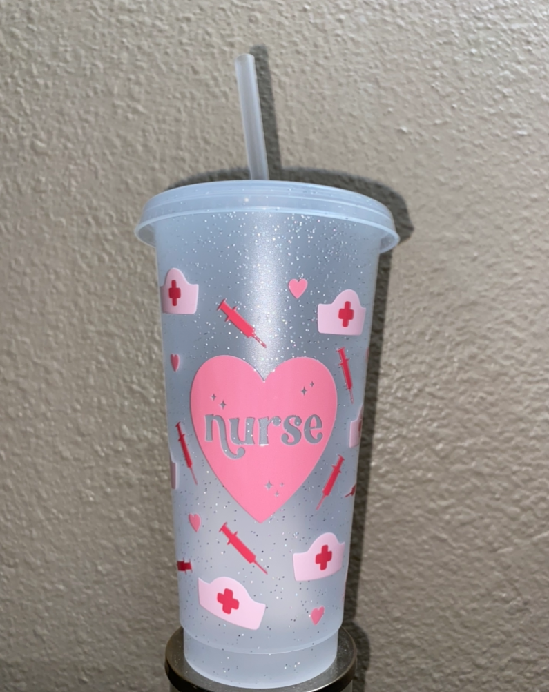 Pre-Made Frosted Glitter Cold Cups