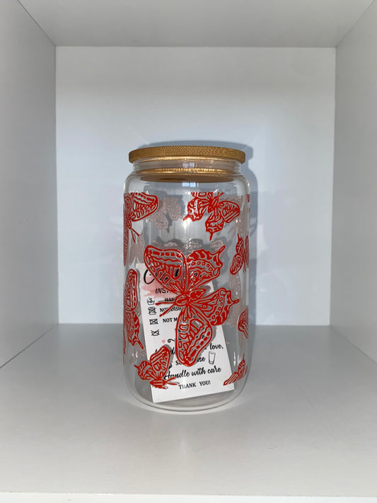 Red Butterflies (Glass)